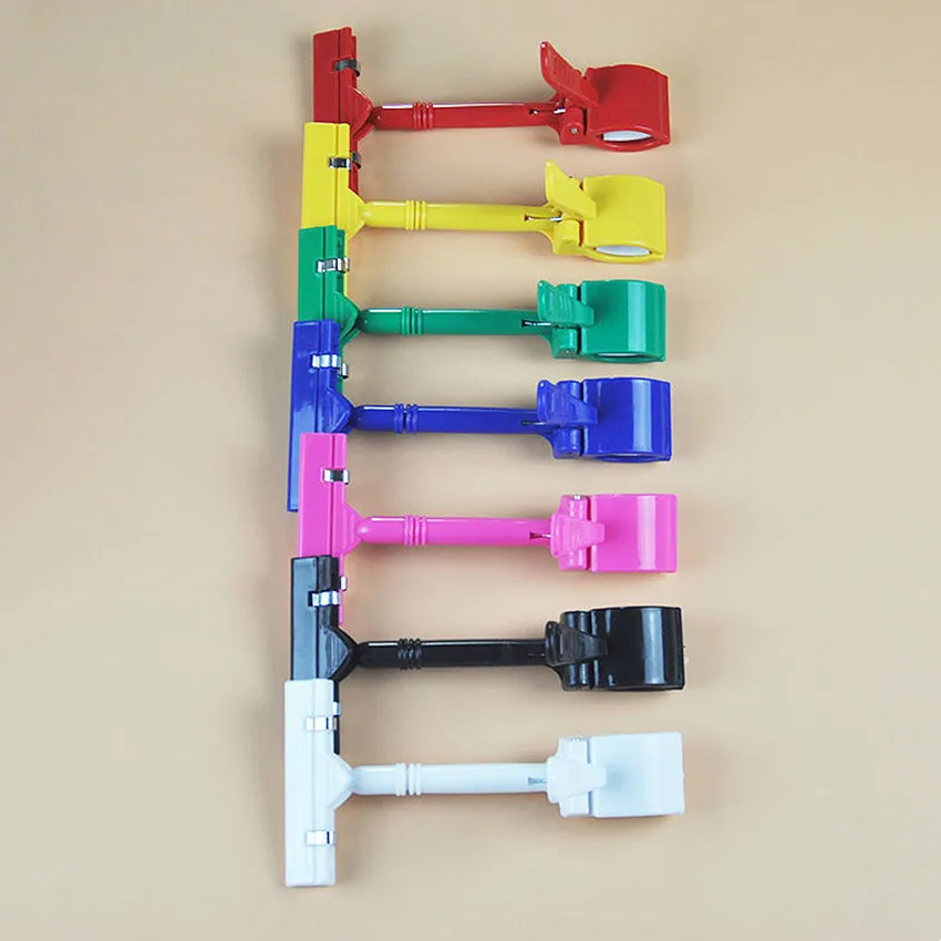 POP Plastic Price Tag Sign Card Holder Display Clip Thumb Base Supermarket Retail Store 20pcs