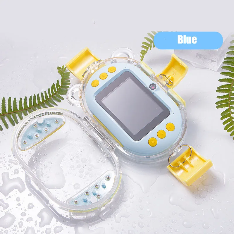 Standard Blue 2,4 дюймов HD экран заряжаемая цифровая мини водонепроницаемая камера Дети WiFi Трансмиссия камера игрушка наружная фотография для игрушек камера s - Цвет: Standard Blue