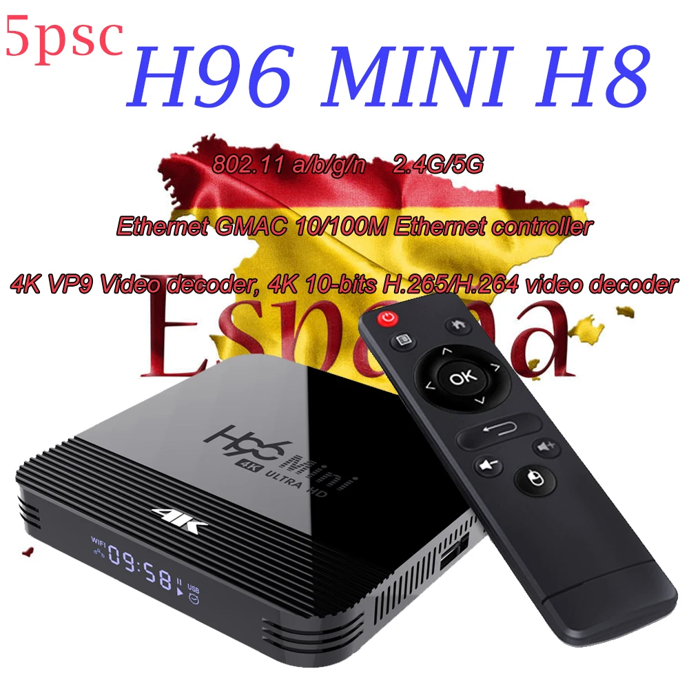 

Android Box H96 Mini H8 TV Box Android 9.0 2GB 16GB RK3228 2.4G/5G Wifi BT4.0 4K Smart tv Box Youtube Media Player Set Top Box