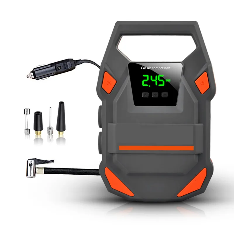 

2019 Digital Control Large screen Tire Inflator Portable Car Bicycle Ball ship Air Compressor Pump with LED Repair/work light