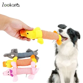 

New Squeak Chew Dog Cat Pet Toys Sound Dolls Dog Cat Fleece Pet Funny Plush Toys Elephant Duck Pig Fit for All Pets Durability