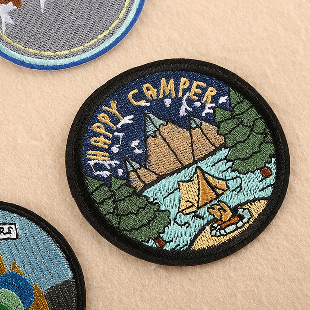 1 шт. вышитая нашивка для одежды аппликация отдыха на природе кемпинга дизайн