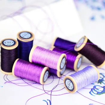 

Roll Of 0.3mm polyamide fibre line Hand-woven embroidery thread Tassels Line 50M High strength 3 Strands Thread purple