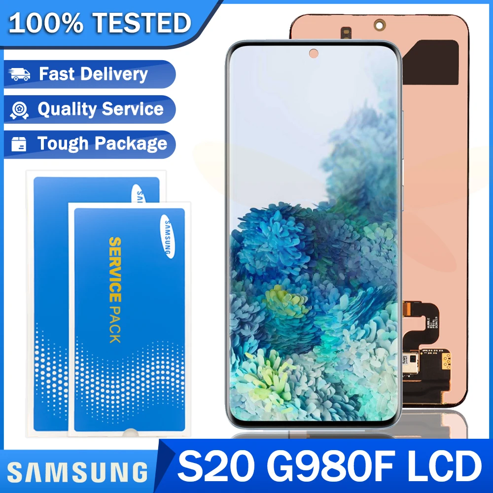 Оригинальный Новый ЖК-дисплей для SAMSUNG Galaxy S20 G980 G980F G980F/DS Super AMOLED дисплей с рамкой
