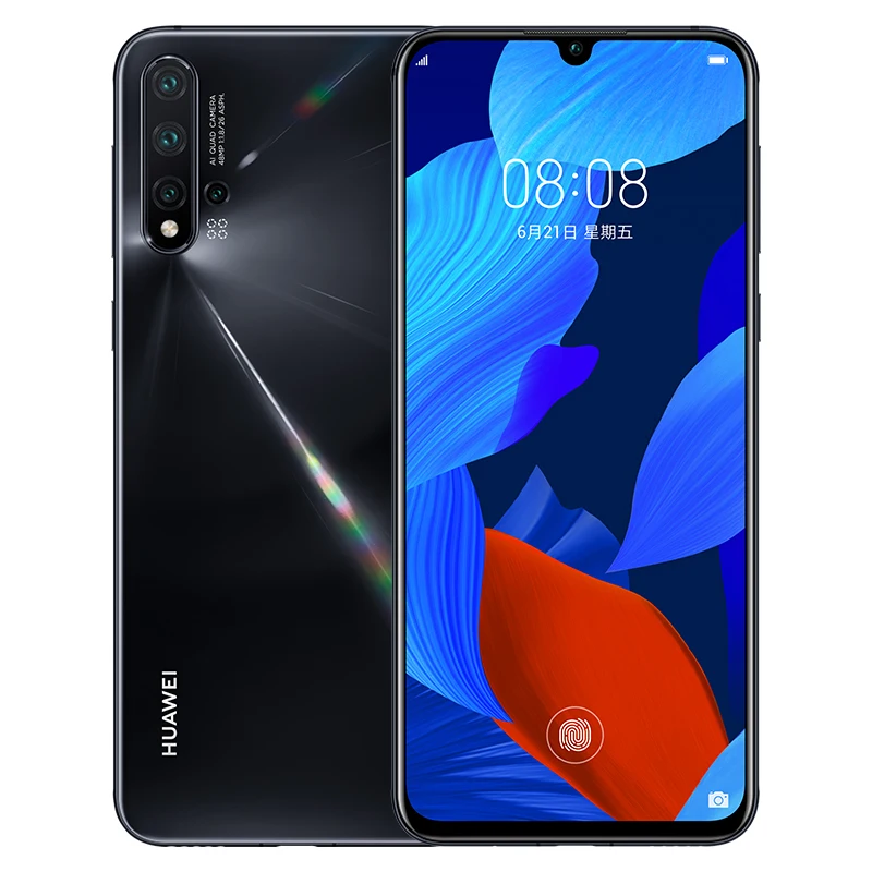 В, мобильный телефон HuaWei Nova 5, 6,39 дюймов, OLED экран, 8 ГБ ОЗУ, 128 Гб ПЗУ, Kirin 810, четыре ядра, Bluetooth 5,0, Android 9,0