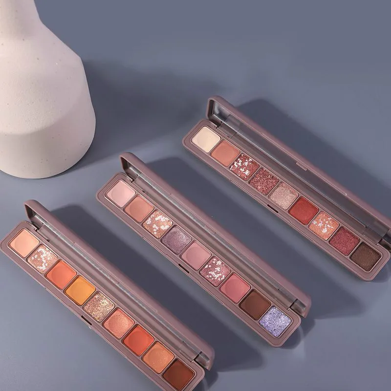 

Fingertip Nine-color Eyeshadow Disc Polarized Highlights Casual Fight Color Long Lasting Makeup