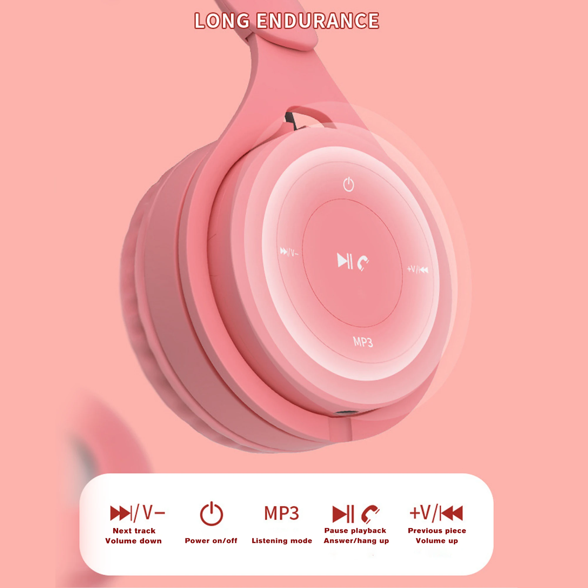 New headphone wired bluetooth gaming headset stereo noise reduction smart earphone with microphone supports TF card MP3 PC phone