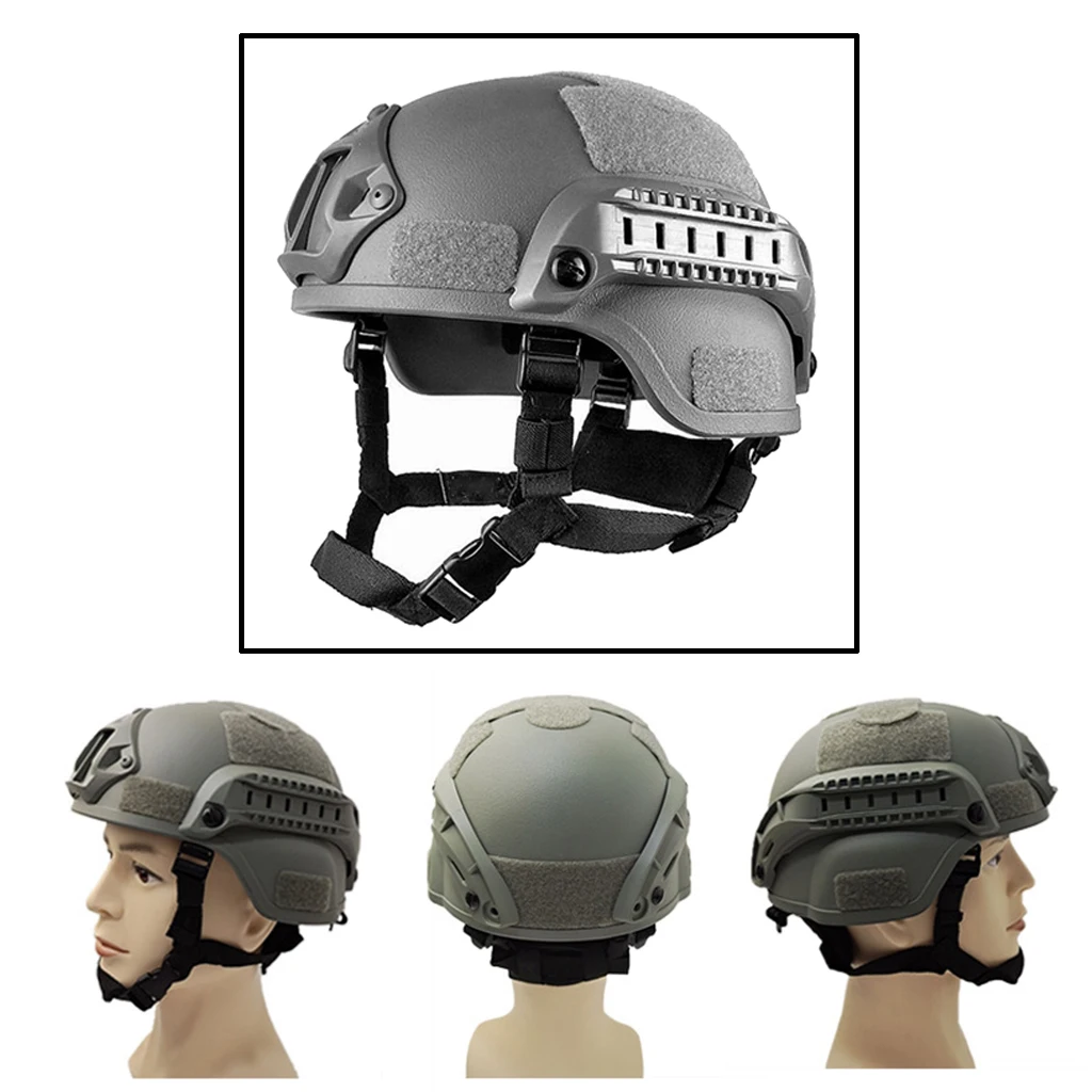 High Quality ABS Tactical Helmet Adjustable Military Helmet w/ Side Rails Outdoor Tactical Painball CS SWAT Riding Protect Gear