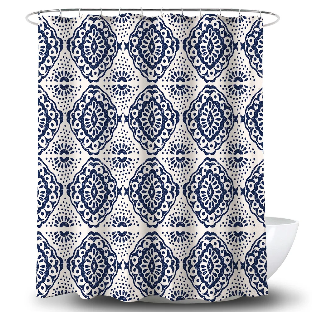 

Waterproof Shower Curtains for Bathroom Home Decor Polyester Fabric Shower Curtains Geometric Pattern Multi-size Shower Curtains