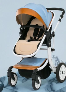 Детская коляска может сидеть на плоской поверхности, высокий пейзаж, складная детская коляска для новорожденных - Цвет: blue