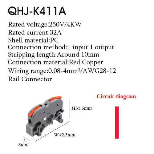 Wire Electrical Connectors Din Rail Type Fast Universal Compact Conductor Wiring Cable Connector LED Push-in Butt Terminal Block - Image 13