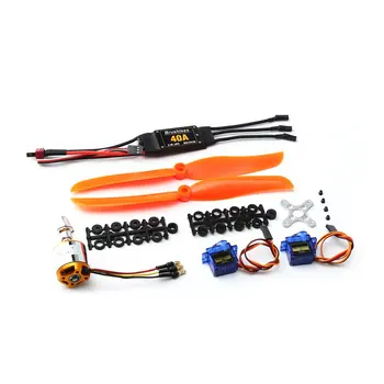 

2217 1250KV Brushless Motor 40A ESC SG90 9G Micro Servo 8060 Propeller RC Drone Set for RC Fixed Wing Plane Helicopter