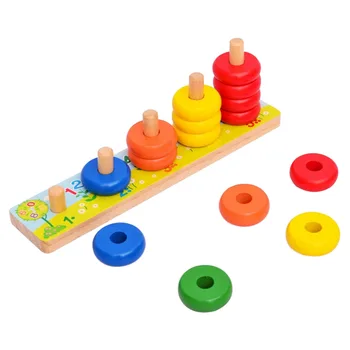 

Rainbow Calculate Circle Math Counting Stacker Wooden Educational Toy for Baby Kids Chilrden Sorting, Nesting & Stacking toys