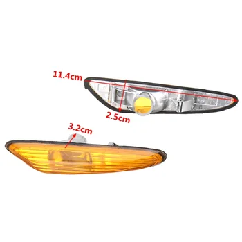 

1Pair Side Marker Light Turn Signal Amber For BMW E46 E60 E61 E83 PMMA