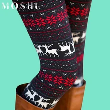 Женские леггинсы, рождественские штаны, Эластичные Обтягивающие Леггинсы с принтом Санты, обтягивающие штаны для женщин, брюки с высокой талией, зимние, размера плюс