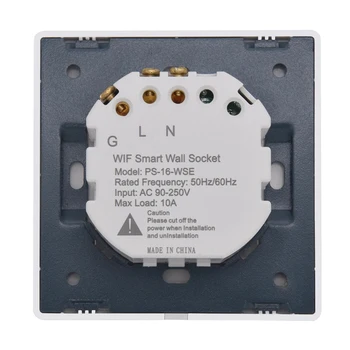 

New Eu Standard Power Plug Socket , White Plastic Pc Panel, Ac 90~250V 10A Wall Outlet Kitchen Socket