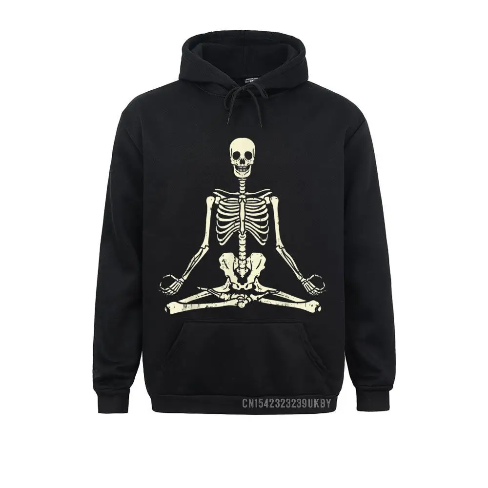 Custom Meditating Skeleton Lotus Yoga Zen Balance Halloween Costume T-Shirt__A9722 Mens Sweatshirts Brand New Summer/Autumn Long Sleeve  Hoodies Hoods Meditating Skeleton Lotus Yoga Zen Balance Halloween Costume T-Shirt__A9722black
