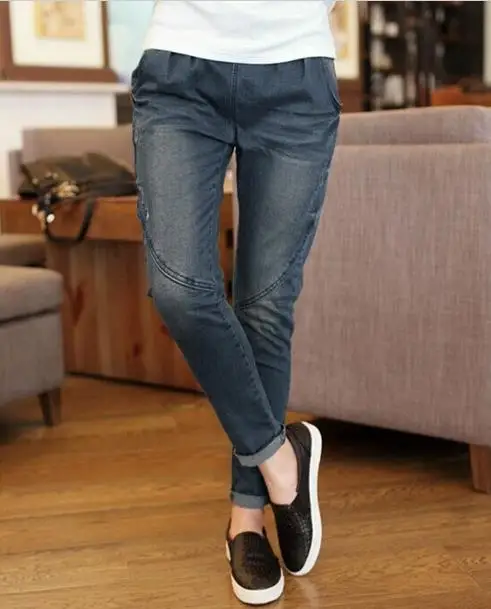 Женские зимние джинсовые штаны-шаровары осенние теплые брюки Pantalon Femme женские корейские синие брюки Calca Feminina A1