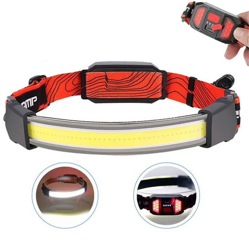 

USB Rechargeable Portable Mini LED Induction Headlamp COB Headlight Built-in 1200mAh Lithium Battery 5 Mode Warning Head Torch 2