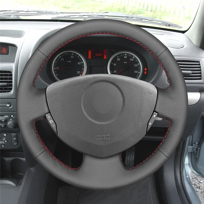 Steering wheel cover Car Steering Wheel Cover For Renault Clio 2 Twingo 2 Dacia Sandero 2001-2014 Customized DIY Steering Wrap Microfiber Leather