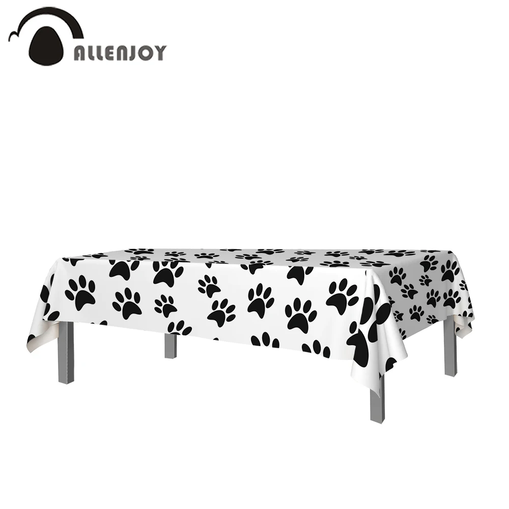 Allenjoy след скатерть черный, белый цвет собака с рисунком коготков; Водонепроницаемый деятельности декор, хороший подарок на день рождения, вечерние поставки