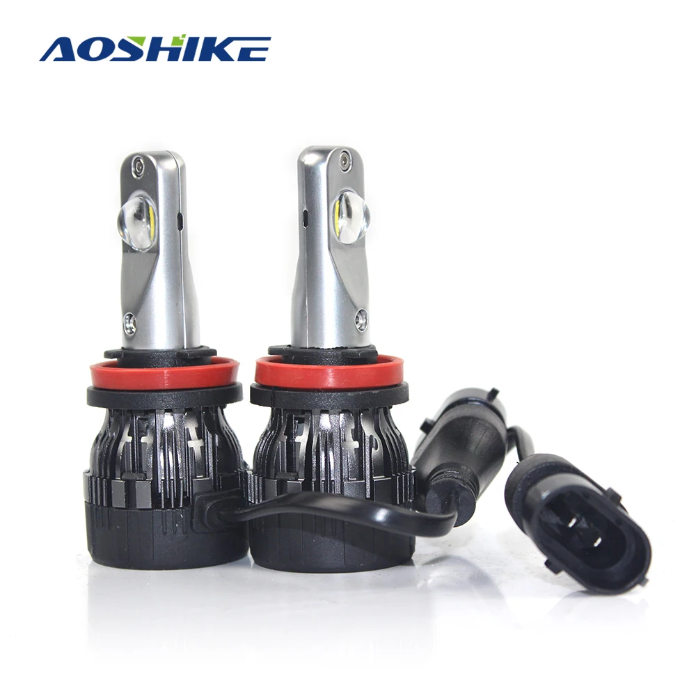 AOSHIKE 2 шт. световая концентрирующая IP67 водонепроницаемая лампа H7 автомобильные лампочки Bullet H8/H9/H11 12V Светодиодный свет авто фары