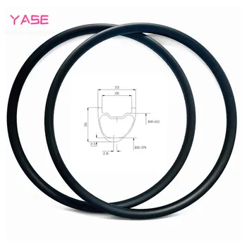 

YASE 29er carbon mtb disc rim 33x30mm asymmetry hookless tubeless bicycle wheel carbon disc mtb rims ERD 579mm AM 420g
