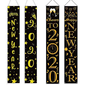 

2020 New Year Hanging Banner Flag Outdoors Door Banner for Bar Party Decoration