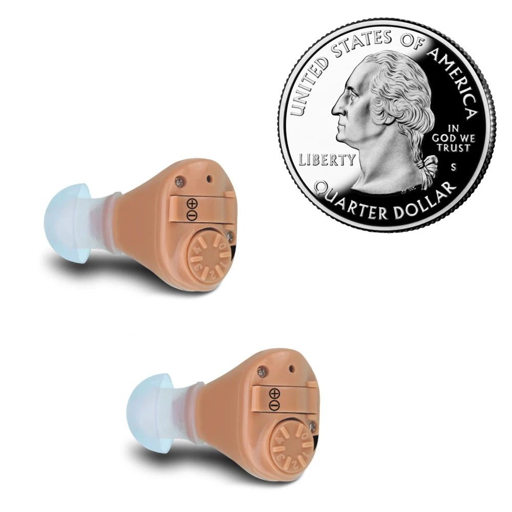 Портативный мини слуховой аппарат 2 шт. усилитель звука в ухо регулируемый