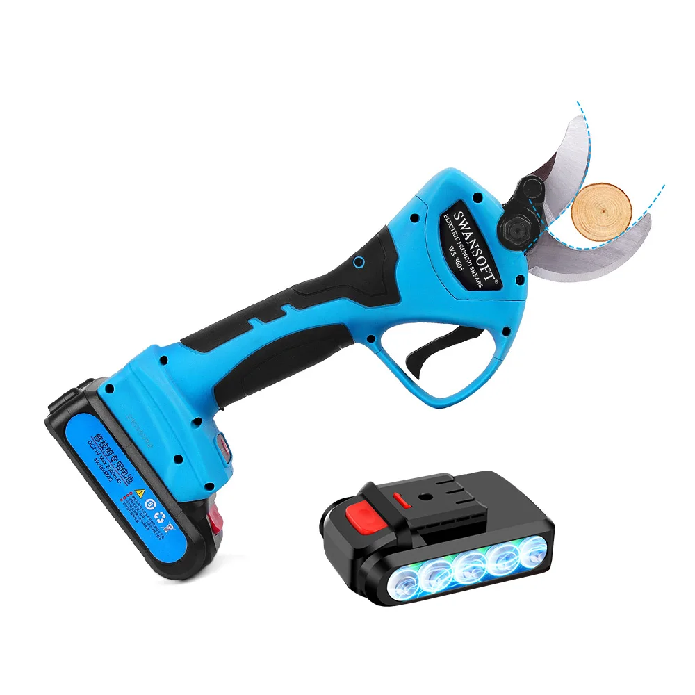 21V 1500W Rechargeable Electric Pruning Scissors Pruning Shears Garden Pruner Secateur Branch Cutter Cutting Tool with 2x Batter 5