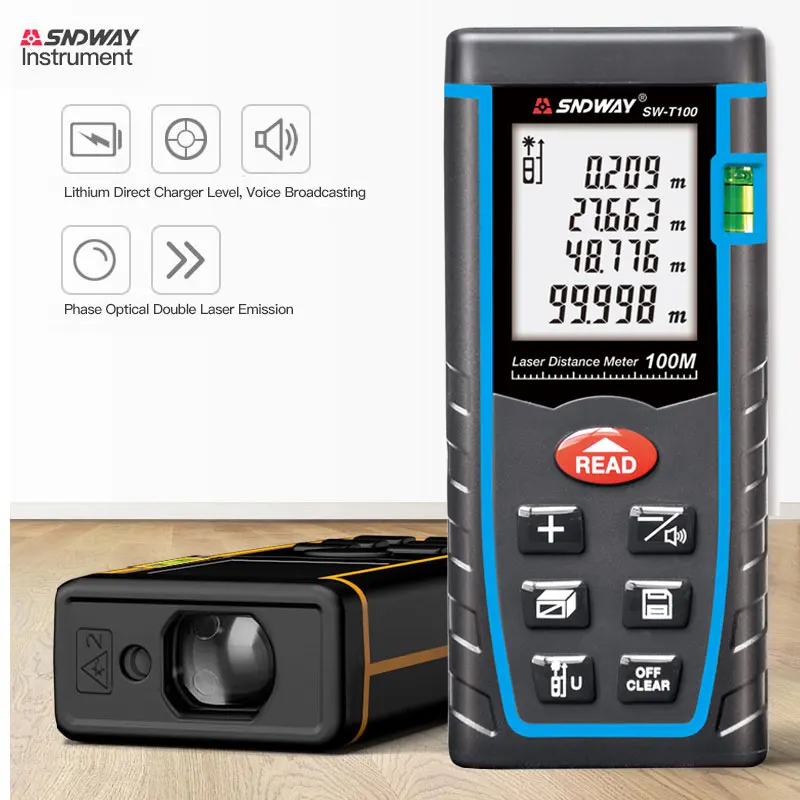 

SNDWAY Laser Distance Meter 40m 60m 100m 120m SW-T40 SW-T60 SW-T80 SW-T100 High-precision infrared measuring instrument handheld