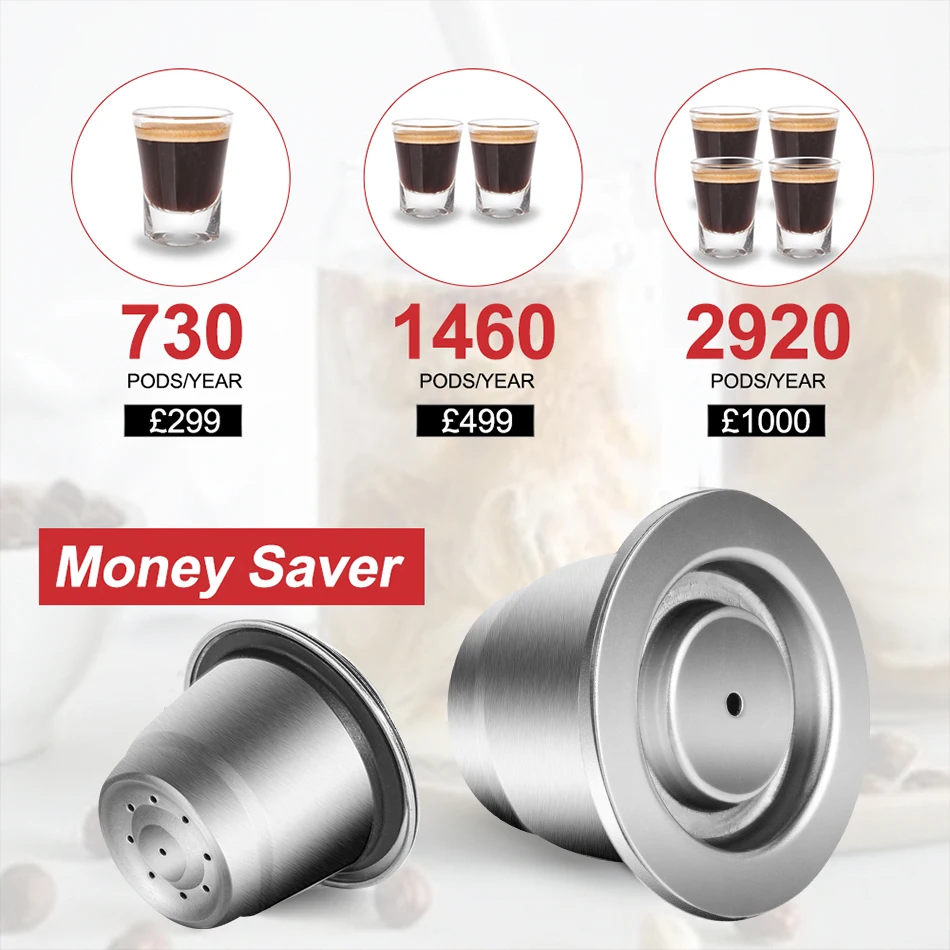 ICafilas SVIP Stainless Steel Coffee Capsule For Nespresso Reutilisable Inox Refillable