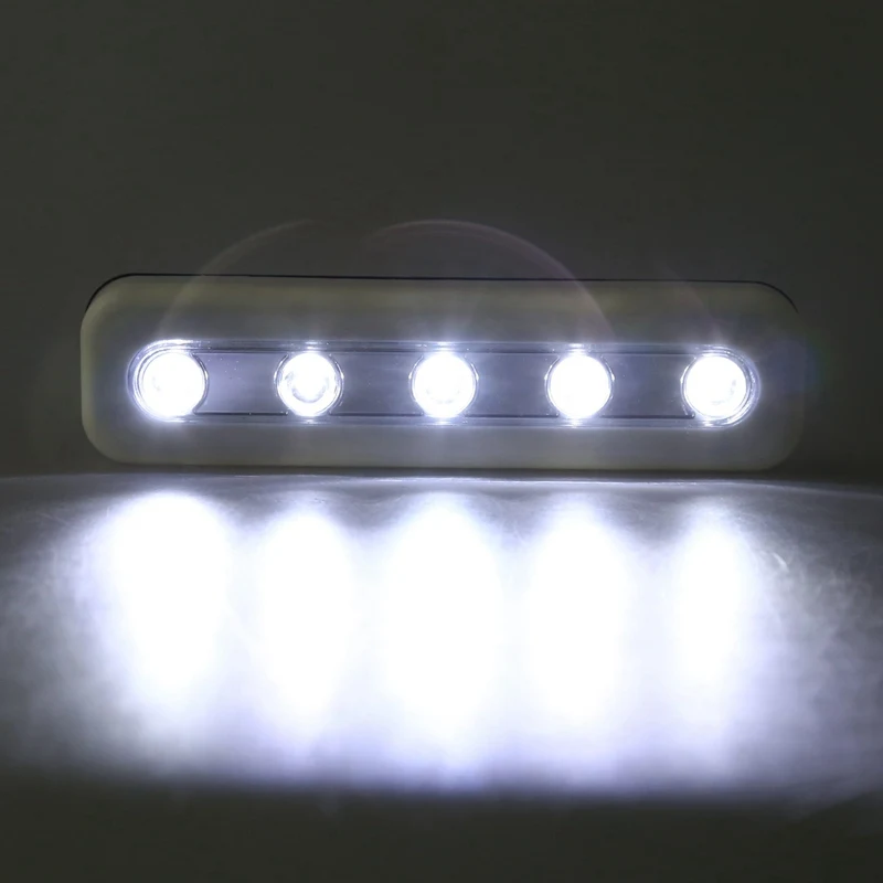 

Promotion! Touch-light,Mini Wireless Wall Light 5 Led Battery Powered White Cupboard Lamp For Home Kitchen Cabinets (White)