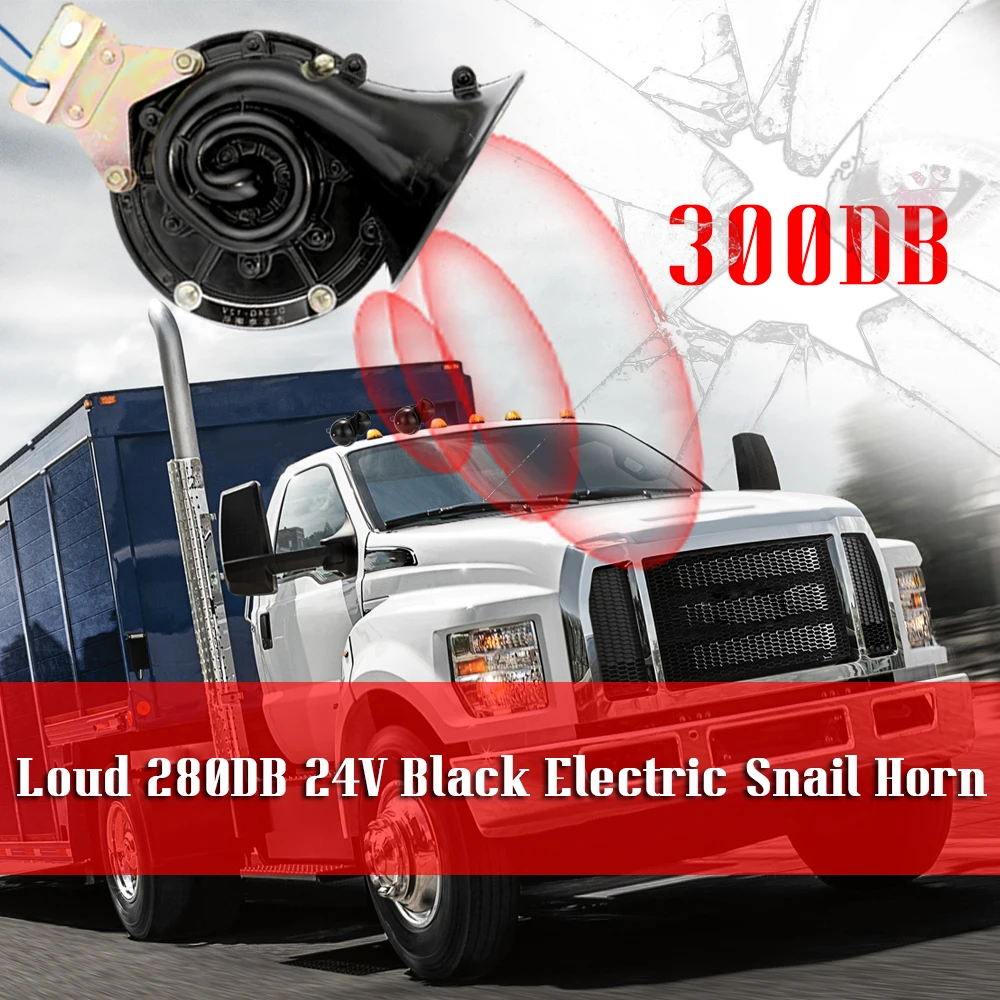 Супер громкий 300 дБ 12 В 24 В черный электрический воздушный рожок Улитка бушующий звук для автомобиля мотоцикла грузовика лодки авто аксессуары