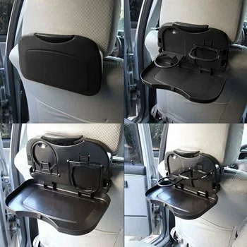 

1pc Folding Travel Tray Equipment Plastic Car Auto Back seat Dining Table Food Cup Drink Rack