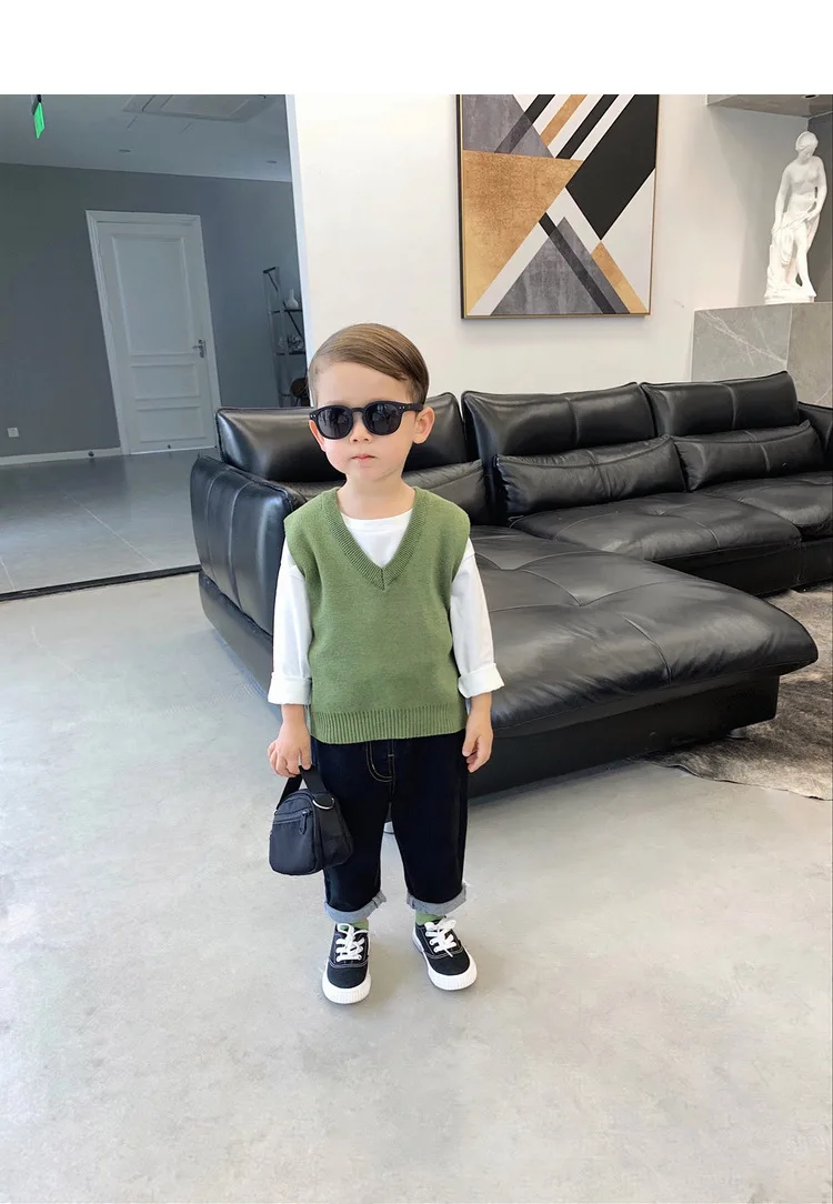 Chen Mom/джинсовые брюки для мальчиков, новые стильные осенние детские брюки для детей 1-5 лет, свободные универсальные ковбойские брюки для маленьких мальчиков
