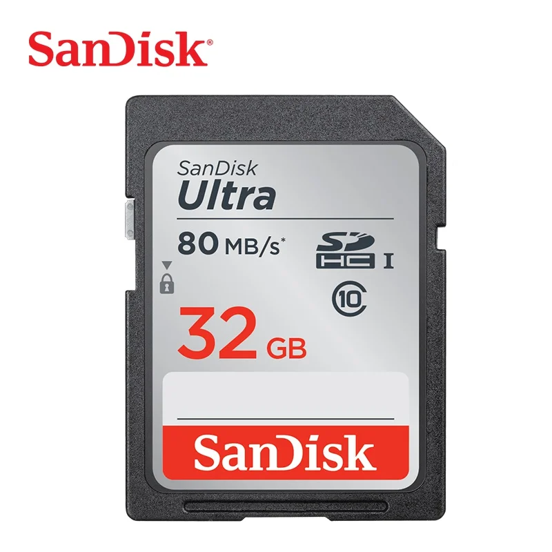 SanDisk Ultra Карта памяти SDHC/SDXC SD карта класс 10 16 ГБ 32 ГБ 64 Гб 128 Гб карты C10 UHS-I 80 МБ/с./с флеш-карта для камеры Full HD - Емкость: 32 Гб