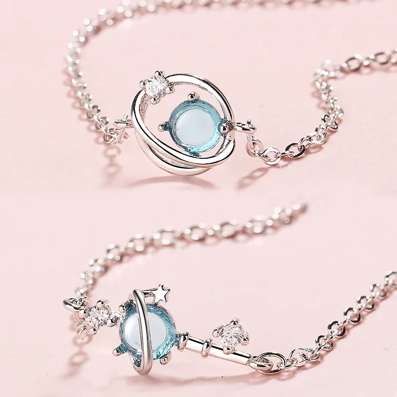 HWASY Фэнтези Вселенная планета браслет девочка маленький свежий мед Аврора ручная отделка Модный Круг голубая звезда аксессуары браслет