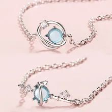 HWASY Фэнтези Вселенная планета браслет девочка маленький свежий мед Аврора ручная отделка Модный Круг голубая звезда аксессуары браслет