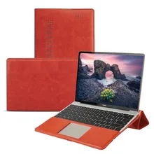 For Huawei Matebook D 15.6 inch Laptop Case Sleeve PU Leather Full Angle Guard Flip Folio Folding Stand Protective Cover