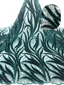

Latest Lace Fabric Newest, Velvet Lace Dresses African Fabric, Nigeria Lace Fabric Green Ni2023