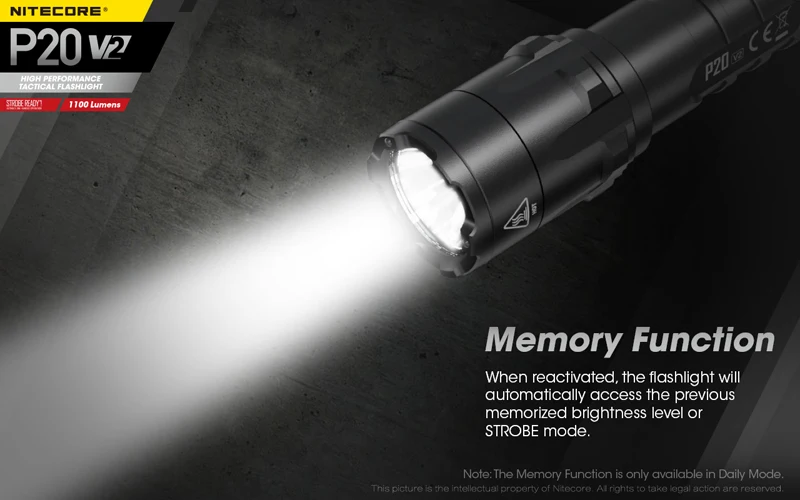NITECORE P20 V2 1100 Lumens Tactical Flashlight (21)