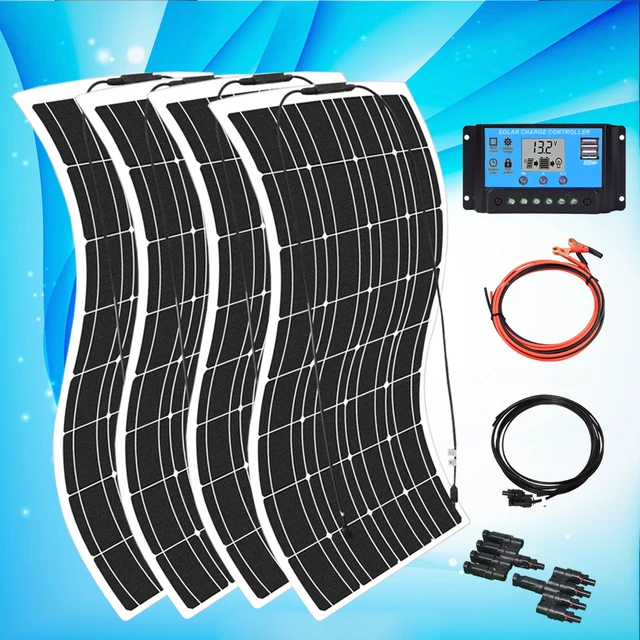 solar panel 12v 24v 1000w 600w 450w 300w battery charger kit complete for car boat vans marine home camper photovoltaic system 600w kit