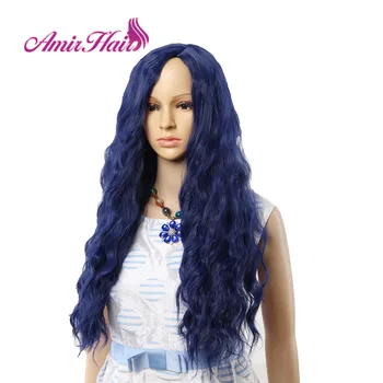 

Amir blue Wig Natural Wave Synthetic Hair Wigs Cosplay Red Long Wig Middle Party Wig For Women Brown wig