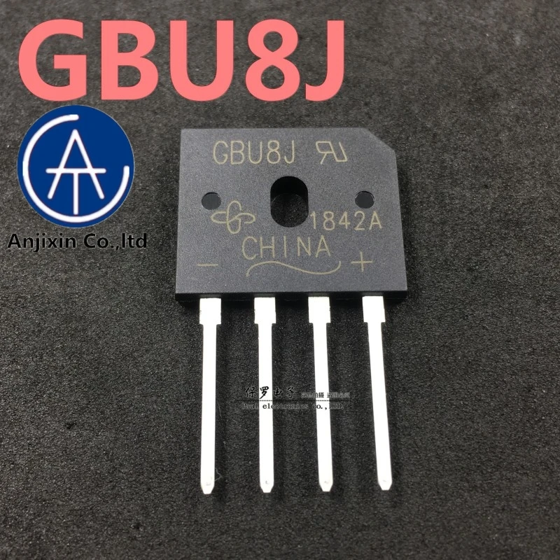 

10pcs 100% orginal and new bridge rectifier GBU8J 8A/600V DIP-4 flat bridge bridge stack in stock