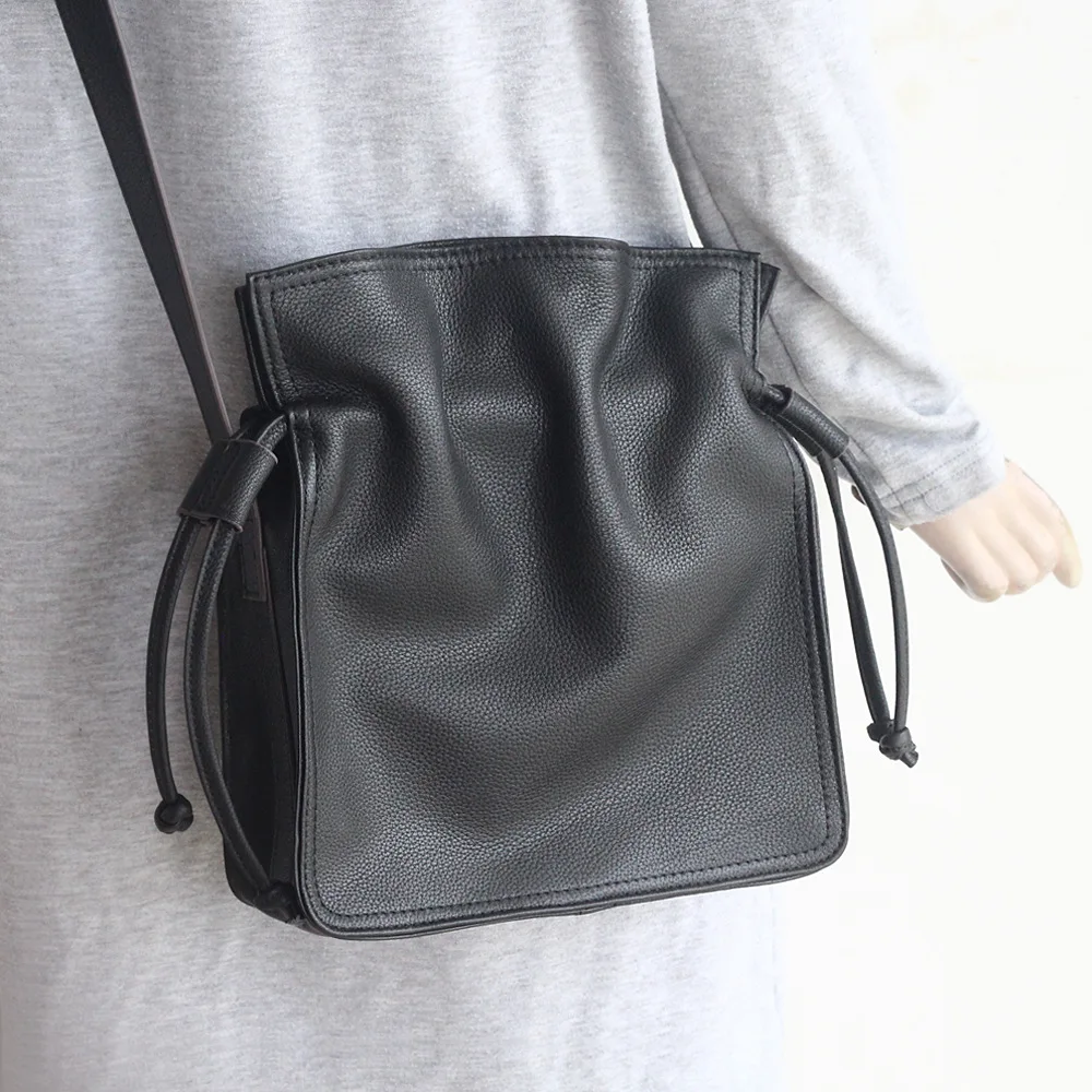 

2020 new women bag fashion shoulder bag retro messenger bag head layer cowhide ladies bag bucket bag crossbody bags for women