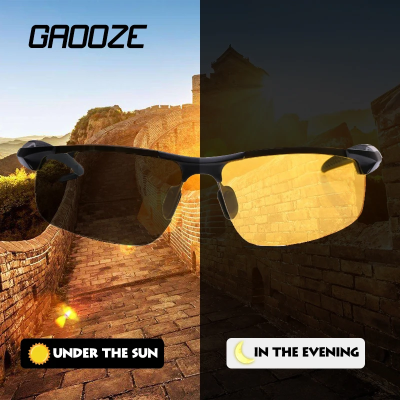 

GAOOZE Polarized Sunglasses Oval Classic UV400 Vintage Sunglasses Photochromic Polarized Glasses for Driving Day&Night LXD304