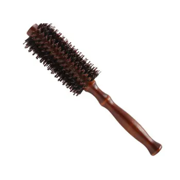 

1 Pcs Wooden Round Hairdressing Hairbrush 3 Size Available Antistatic Heat Resistant DIY Boar Bristle Hair Curl Brush Salon