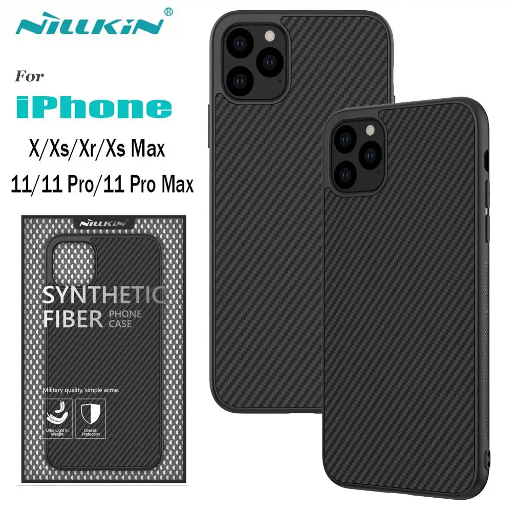 Aramid чехол для iPhone XR 11 Nillkin из синтетического волокна Жесткий ПК Pro Max X Xs Max|Бамперы| |
