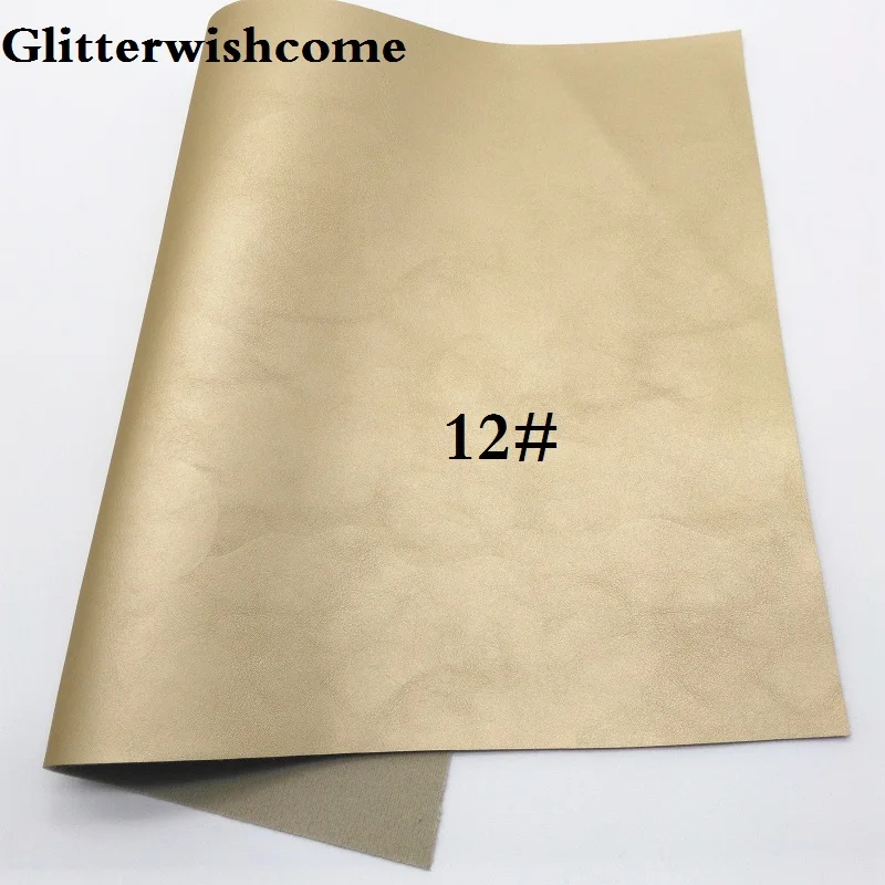Glitterwishcome 30X134 см мини рулон синтетическая кожа, Флуо металлик гладкая кожа ткань винил для луков, GM015A - Цвет: 12